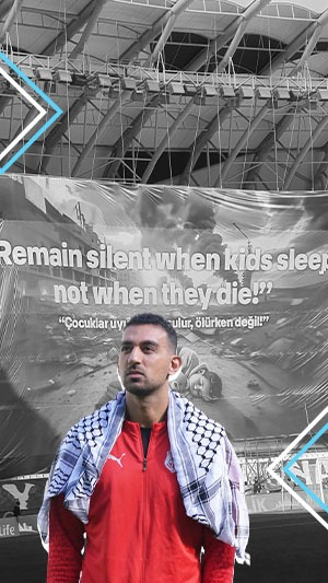 بحضور مميز لكوكا.. جماهير قونيا سبور تتضامن مع فلسطين